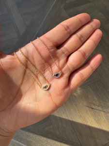 Mini Oval Evil Eye Necklace (15211123966339)