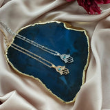 Turquoise Hamsa Necklace (6096061530274)