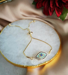 Evil Eye Bead Bracelet and Round Ring Gift Set (5927260946594)