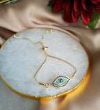 Evil Eye Oval Bracelet and Round Ring Gift Set (5927260946594)